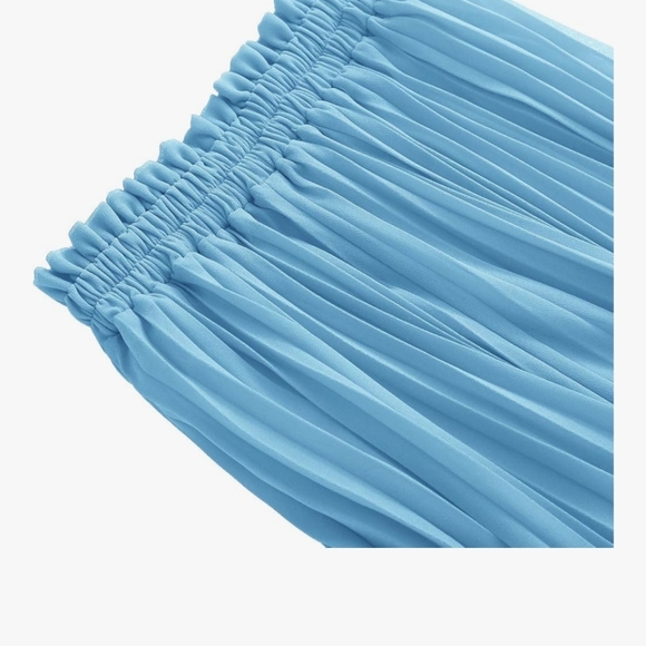 CHIC WOMEN'S PLEATED A LINE HIGH WAIST SWING FLARE MIDI SKIRT XL - Picture 4 of 9